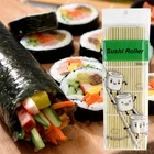 Инструменты для суши, бамбуковый коврик на колесиках, инструмент для японских суши, DIY Коврик для суши, рисовый онигири, ручной роллер, кухонные принадлежности