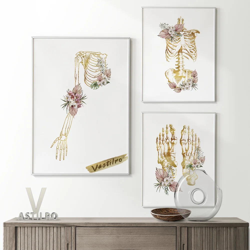 

Floral Print Anthropotomy Sketch Exhibition Poster Anatomy Canvas Painting Health Professional Gift Modern Minimalist Home Decor