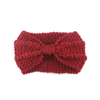 A-wine red Женские зимние шапки, шерстяная одноцветная кепка для защиты ушей, модная зимняя вязаная шапка, женские шапочки, аксессуары для волос - Цвет: A-wine red