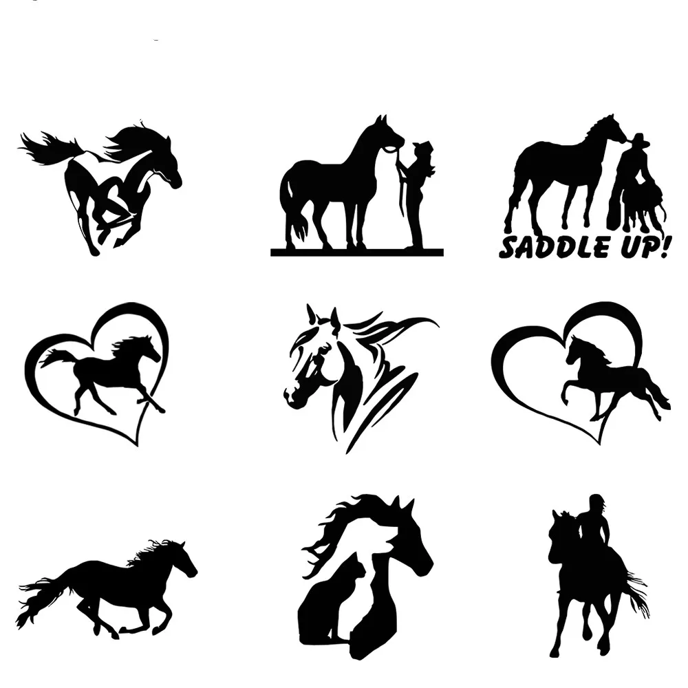 

Sunscreen Waterproof PVC Car Stickers Decor Motorcycle Decals Horse Life Cow Boy Decorative Accessories Creative