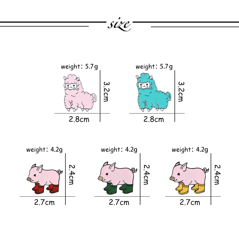 Креативная розовая и синяя брошь в виде альпаки милые животные серия булавка
