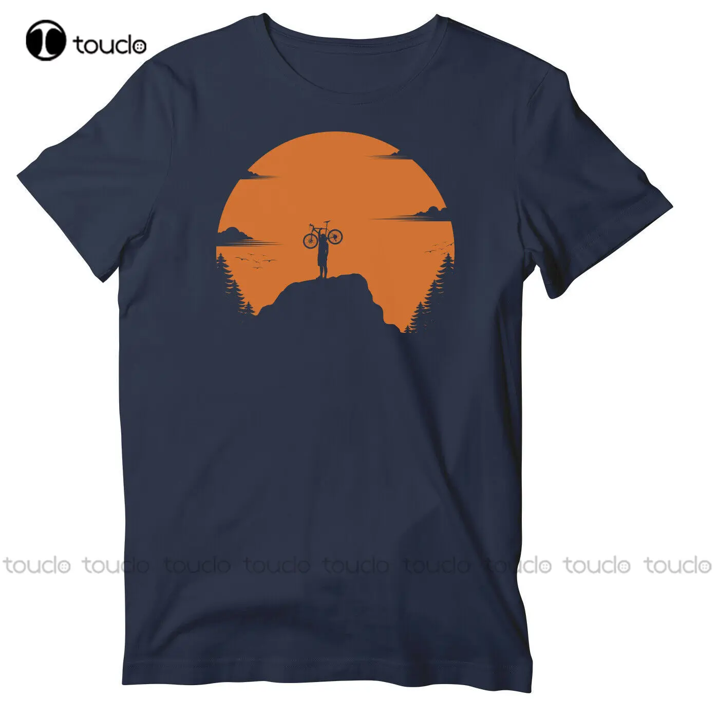 

New Sunset Mountain Bike Ride Short Sleeve Unisex T-Shirt | Cycling Gift Shirt Mens Tshirts Short Sleeve Cotton Unisex Tee Shirt