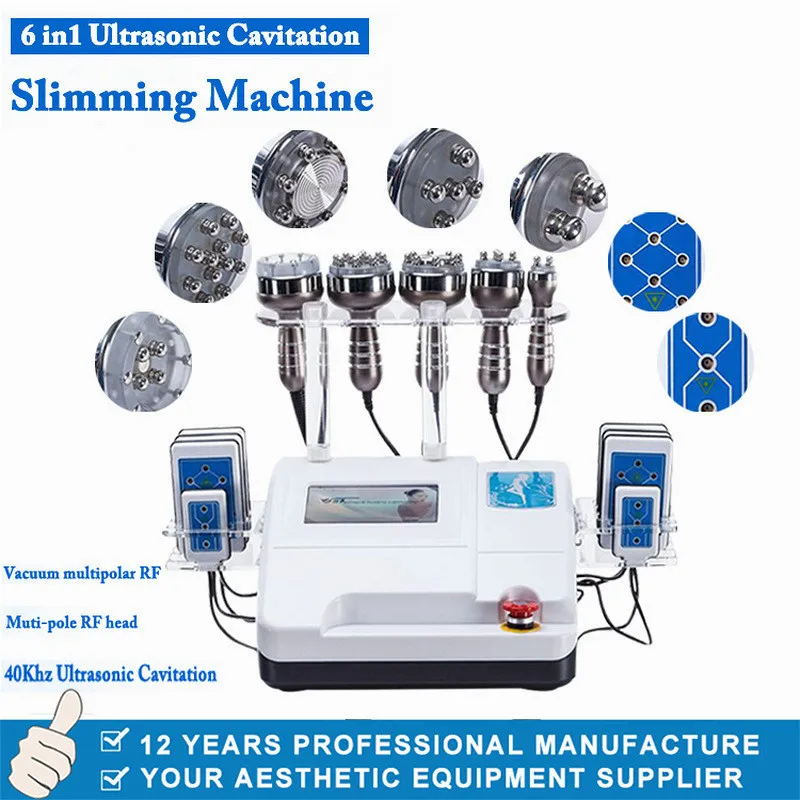 

Professional 6 In 1 Slimming Skin Tightening System Facial Ultrasound Cavitation Fat Reduction Cellulite Removal Machine
