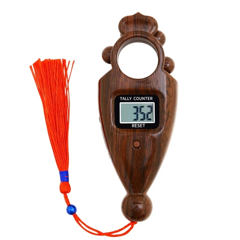 

Q9QF Portable Handheld Tassel Digital Beads Counter Finger Game Toy Manual Reset Decompression Relaxation Tool Meditation