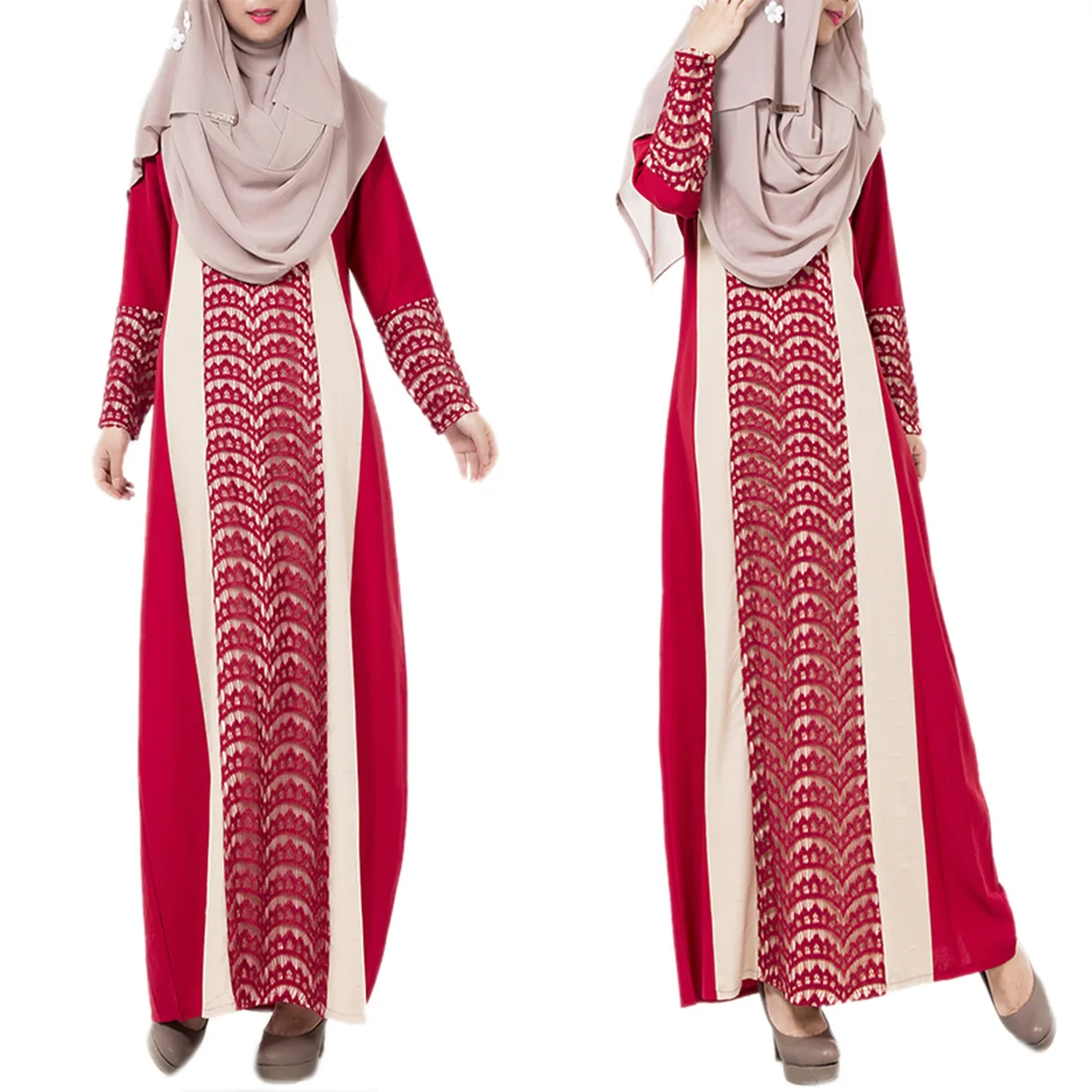 

Muslim Robe Ethnic Long Dress Lace Dress Middle East Clothing