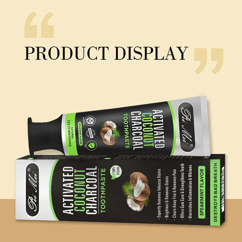 Зубная паста с активированным натуральным бамбуковым углем 100 г кокосовым