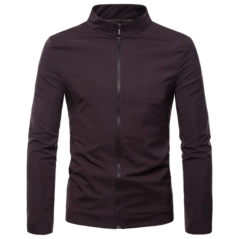 Куртка мужская однотонная с воротником стойкой пальто в стиле преппи верхняя