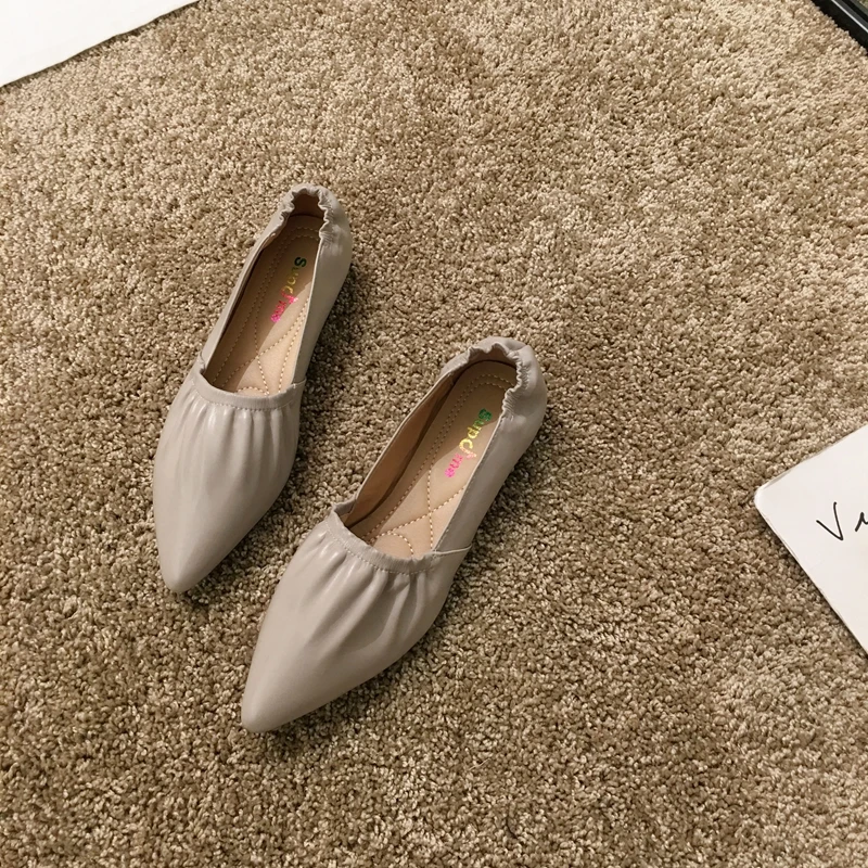 

MIYEDA Women Pumps Fashion Ladies Pointed Toe Handmade Soft Flats All-match Breathable Slip on Summer Elastic Loafers