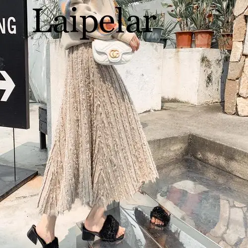 

Vintage Autumn Winter Women Thick Sweater Umbrella Skirt High Waist Irregular Knitted Skirt A-line Female Solid Elegant Skirts
