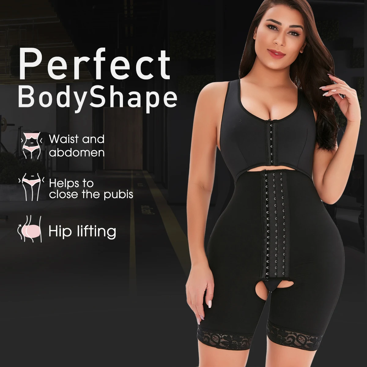 Women Shapewear Bodysuit Full Body Shaper Panty Fajas After Surgery Post Liposuction Compression Garments Butt Lifter Hooks