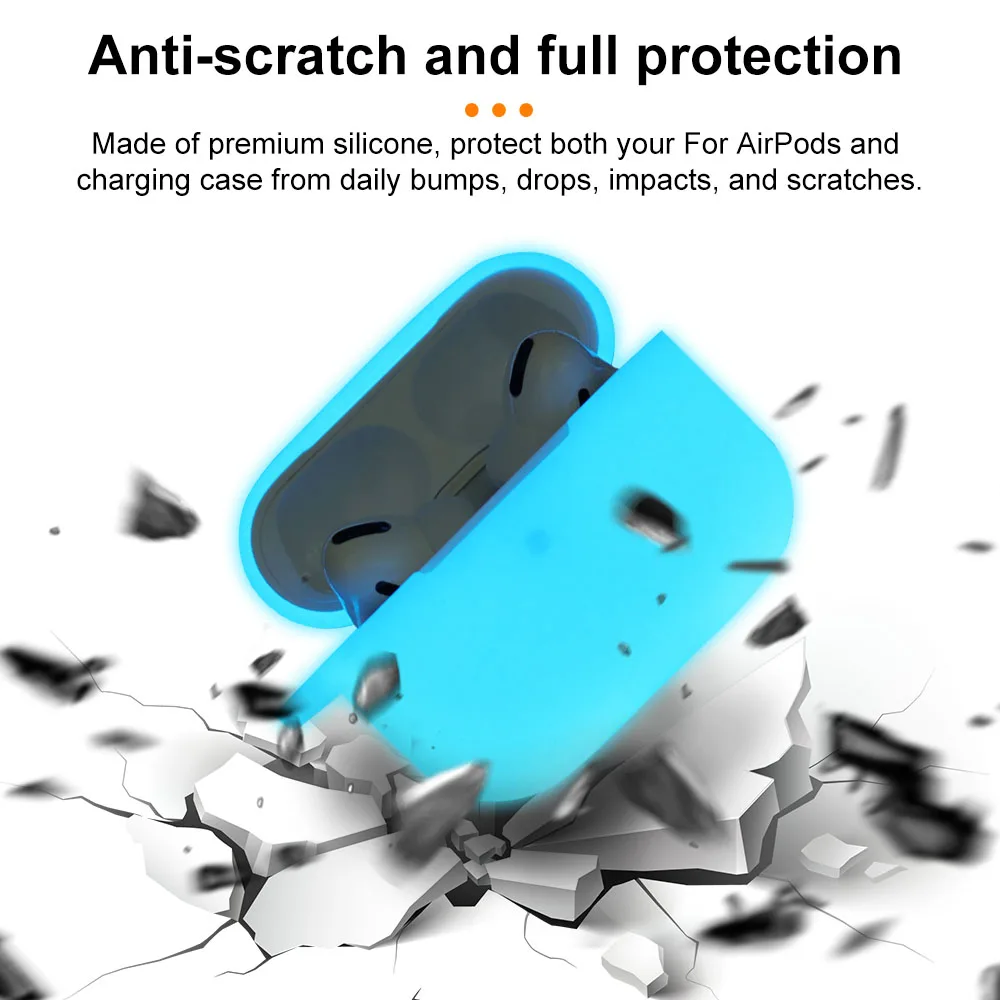 Защитный чехол для Apple Airpods Pro светящийся силиконовый Air Pods в темноте