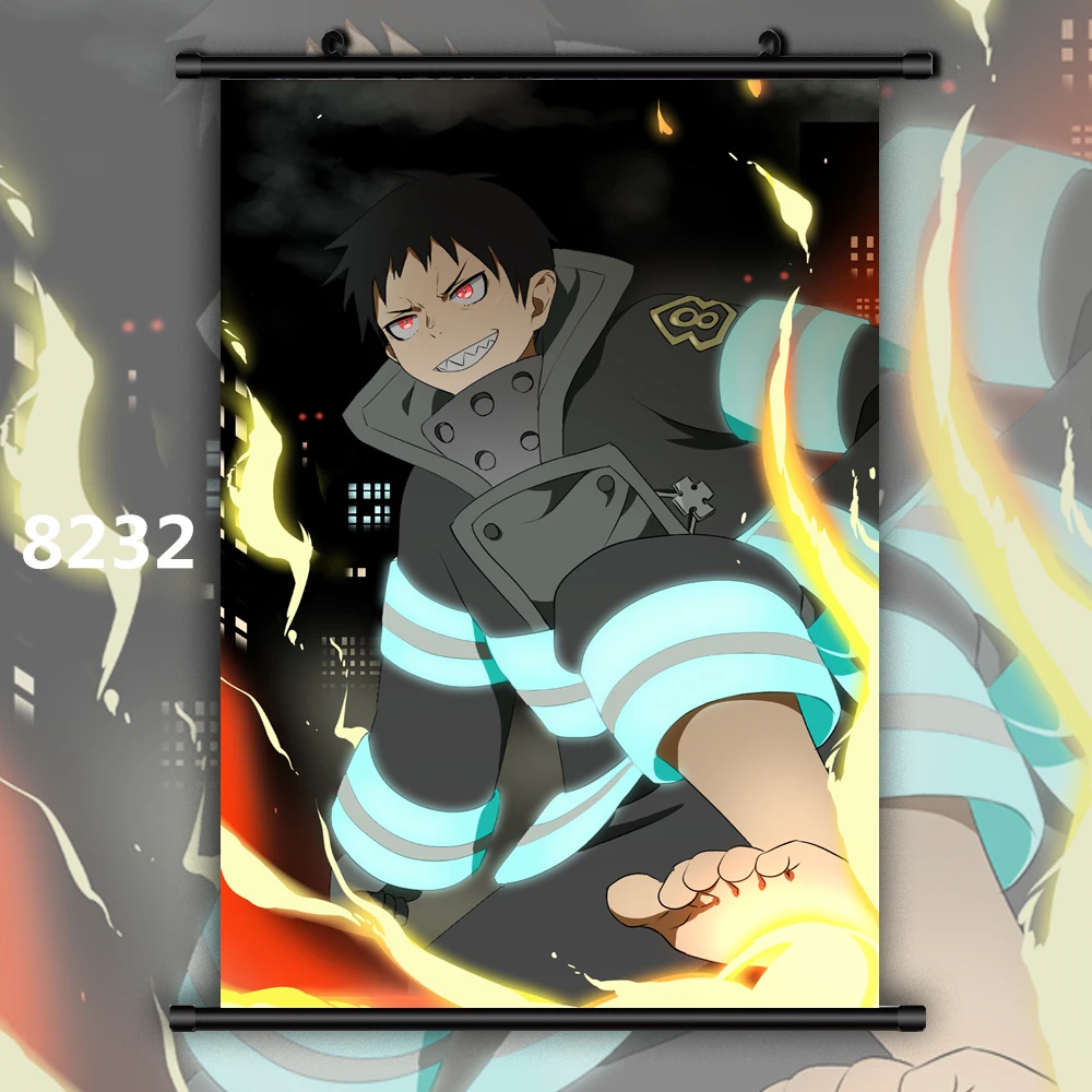8232 Enen no Shouboutai Fire Force Kusakabe Shinra Benimaru Shinmon Аниме Манга плакат в рулоне - Цвет: 8232