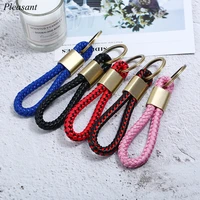 high quality vintage leather braided rope keychain vintage gold and silver multi color optional fashion keychain accessories