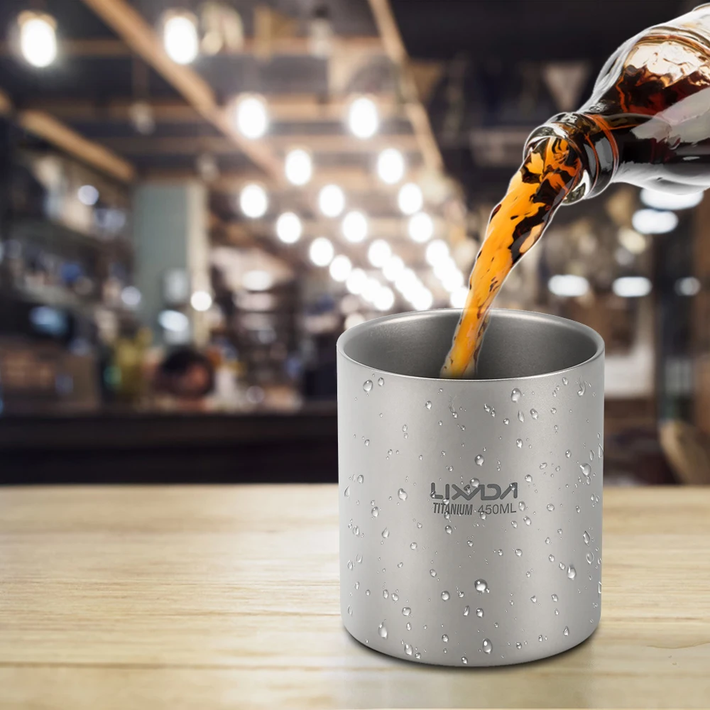 Lixada уличная походная чайная чашка для пикника кофейная кружка 450 мл титановая