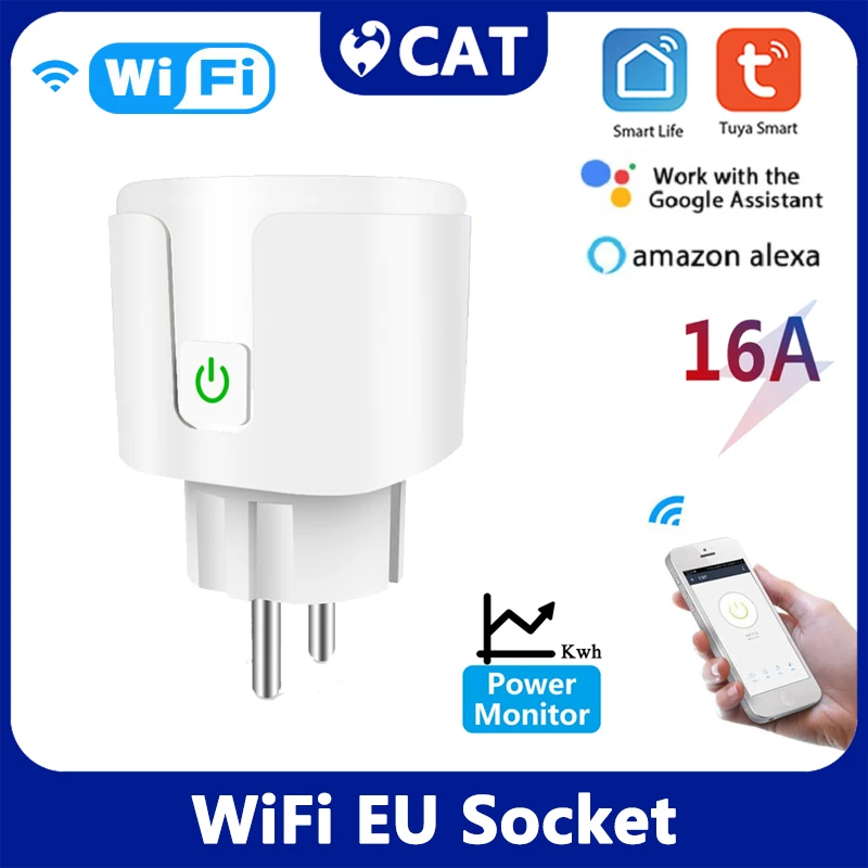 

Умная розетка с Wi-Fi, 16 А, 100-240 В