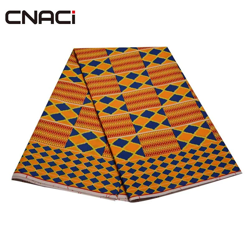 19030029 CNACI 6 ярдов Новая африканская Гана ткань Kente Мода настоящий воск Анкара ткани Африканский принт Tissu воск Гана ткань Kente - Цвет: 19030029