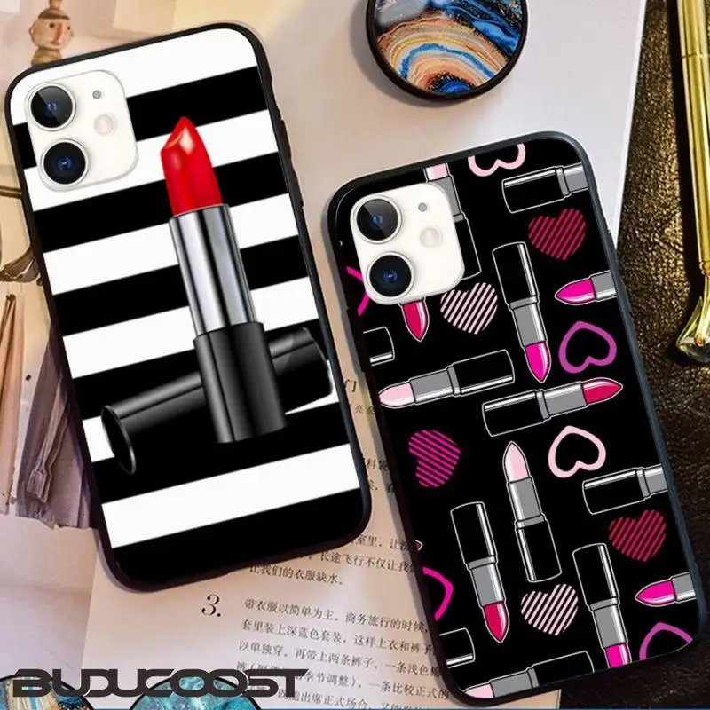 Девушка косметика Помада Чехол для мобильного телефона iphone 11 Pro Max X XS XR MAX 8plus 7 6S plus