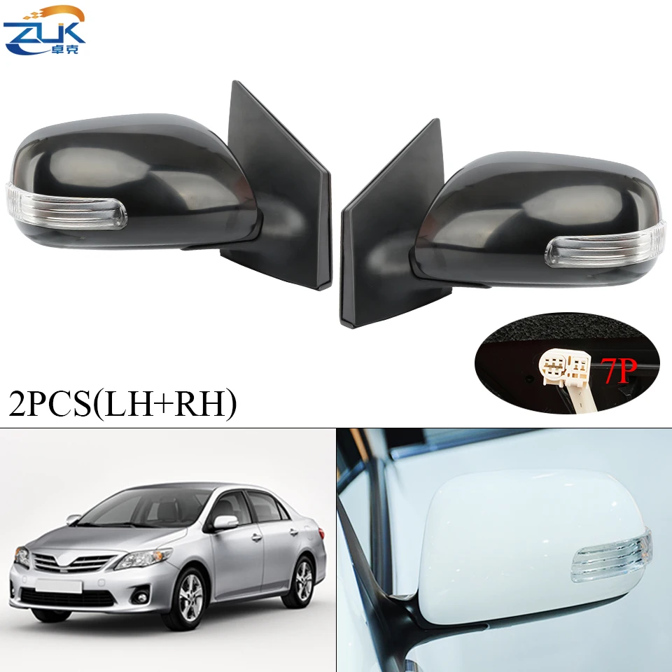 

ZUK 2 шт./компл. внешний Зеркало заднего вида в сборе для Toyota Corolla E150 2007-2013 внешний крыло Резервное копирование небольшое карманное зеркало светодиодный поворотник