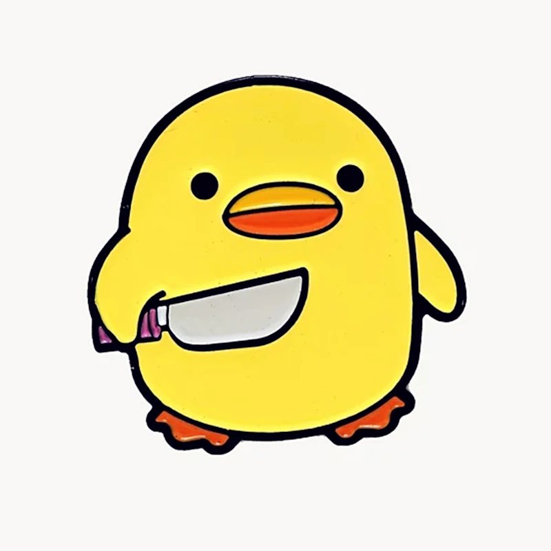 Эмалированные металлические значки Bad Duck с ножом броши на куртки джинсы модные