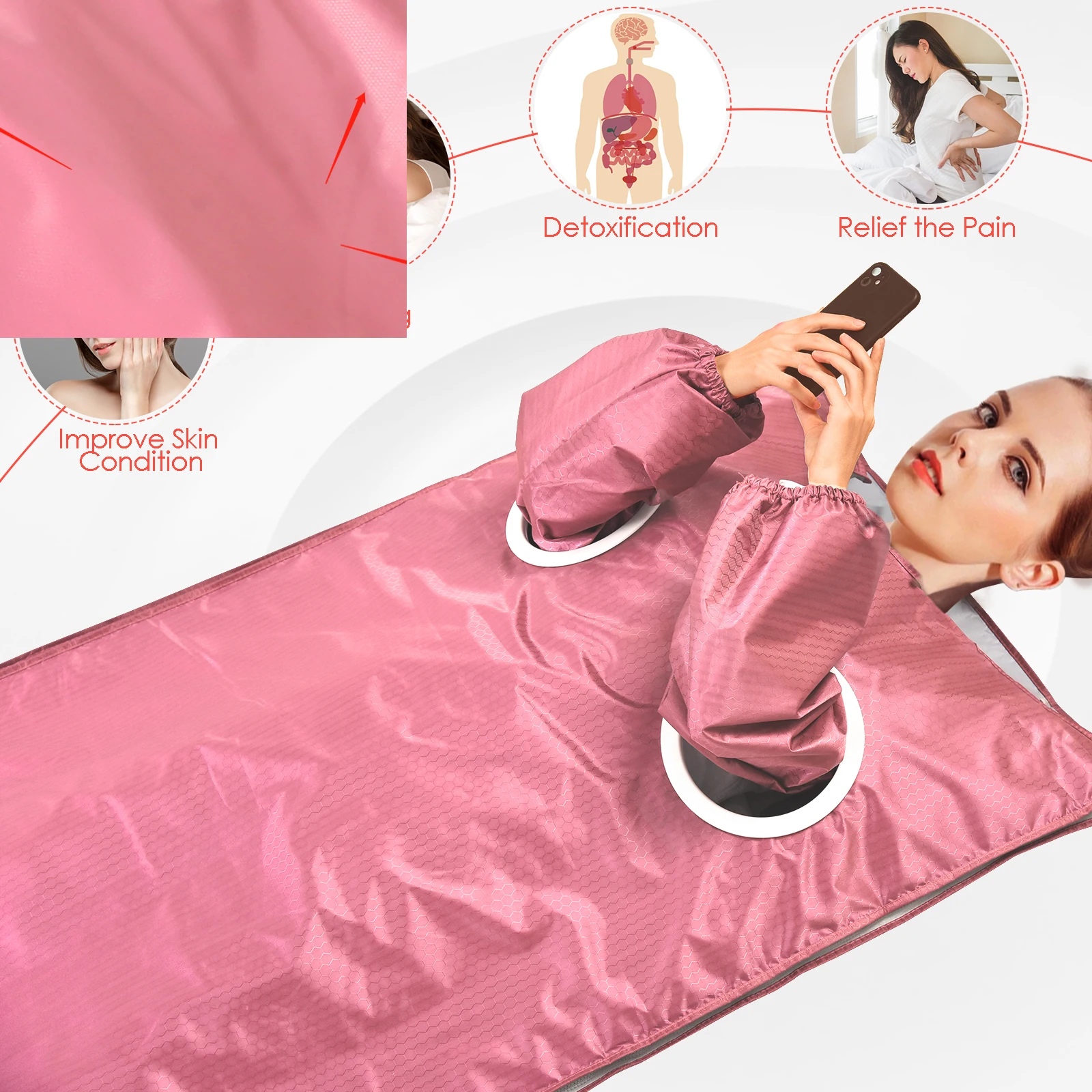 Digital Sauna Blanket Beauty Electric Blankets Detox Therapy Machine EU/US Plug Upgraded Far-Infrared | Дом и сад