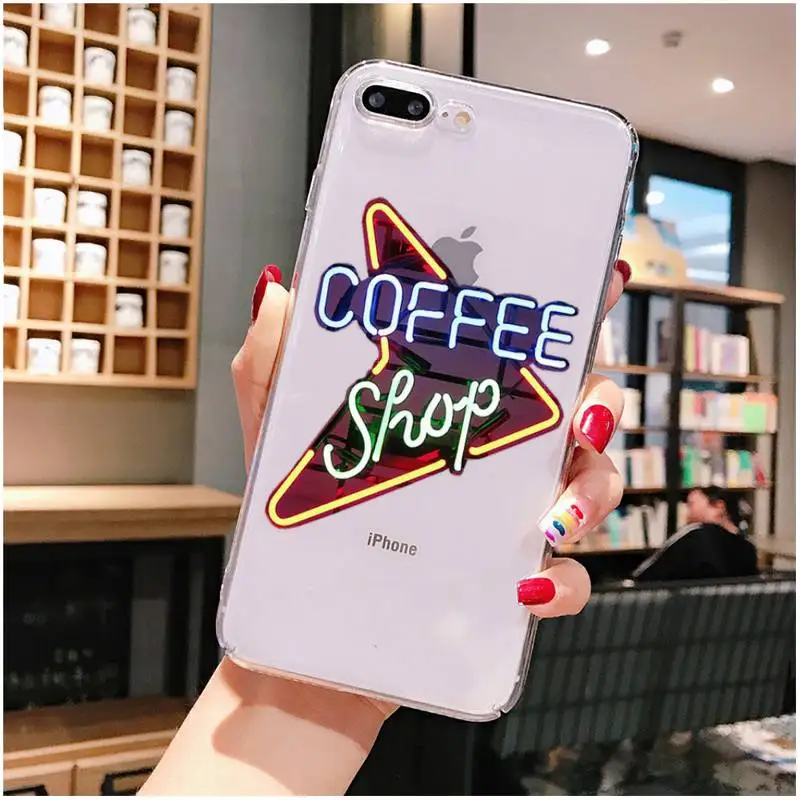

YNDFCNB neon Phone Case For iPhone X XS MAX 6 6s 7 7plus 8 8Plus 5 5S SE 2020 XR 11 11pro max Clear funda Cover