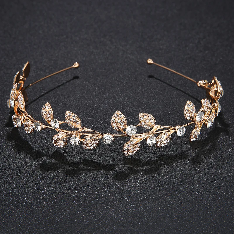 Женский обруч для волос свадебная повязка на голову золотого и серебряного