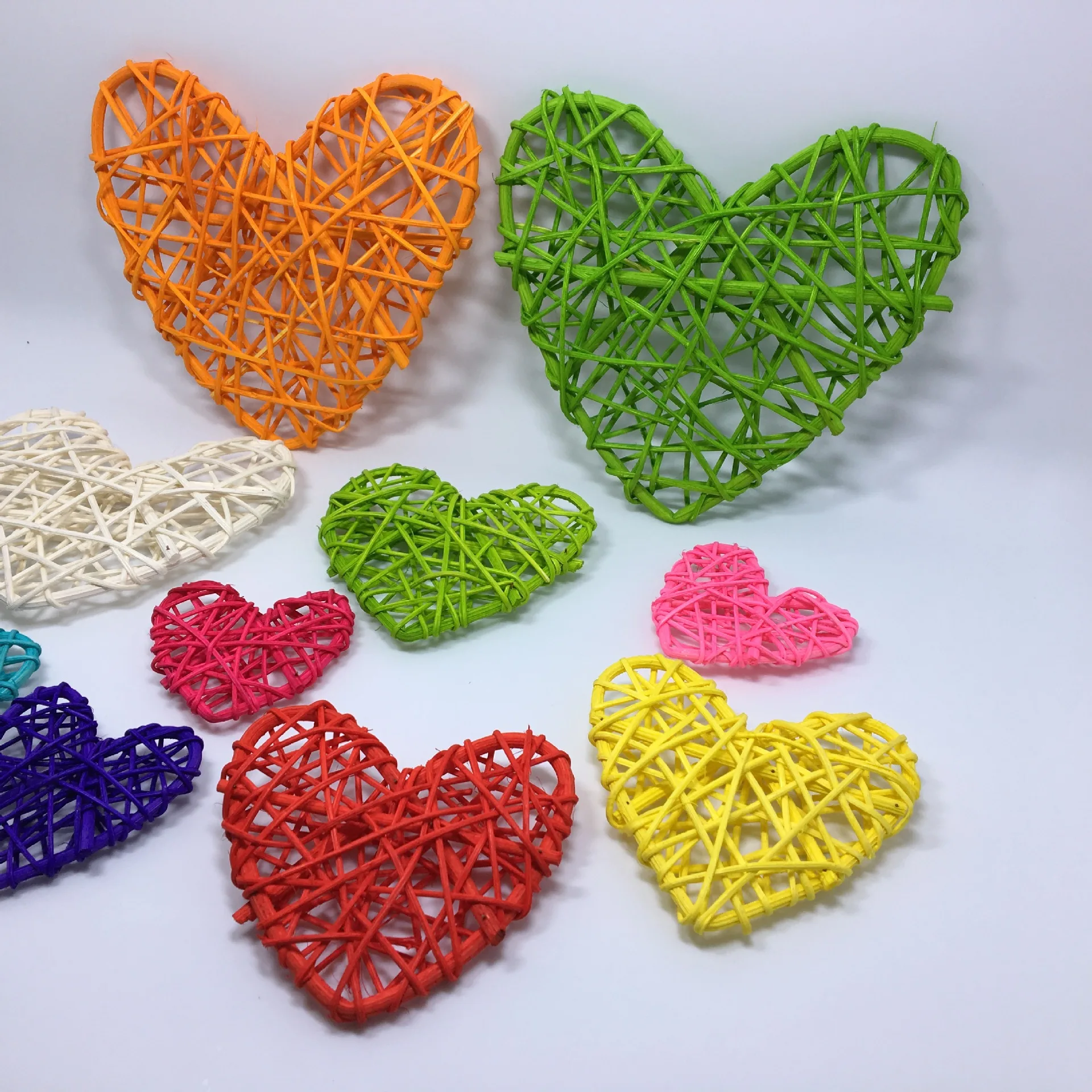 Фото 6 шт в форме сердца Форма плетеная мебель из ротанга шарики DIY ручной работы