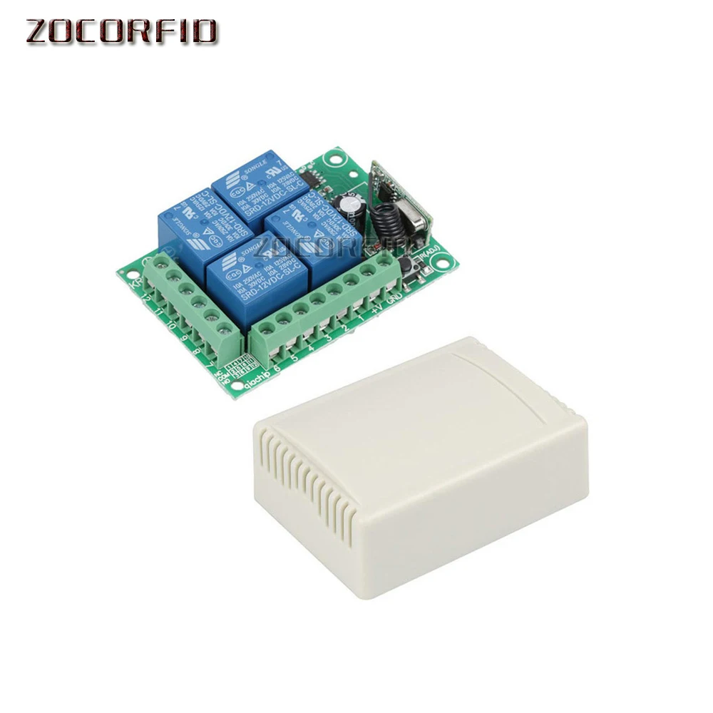 433 МГц Универсальный беспроводной пульт дистанционного управления DC 12 В 4 CH RF