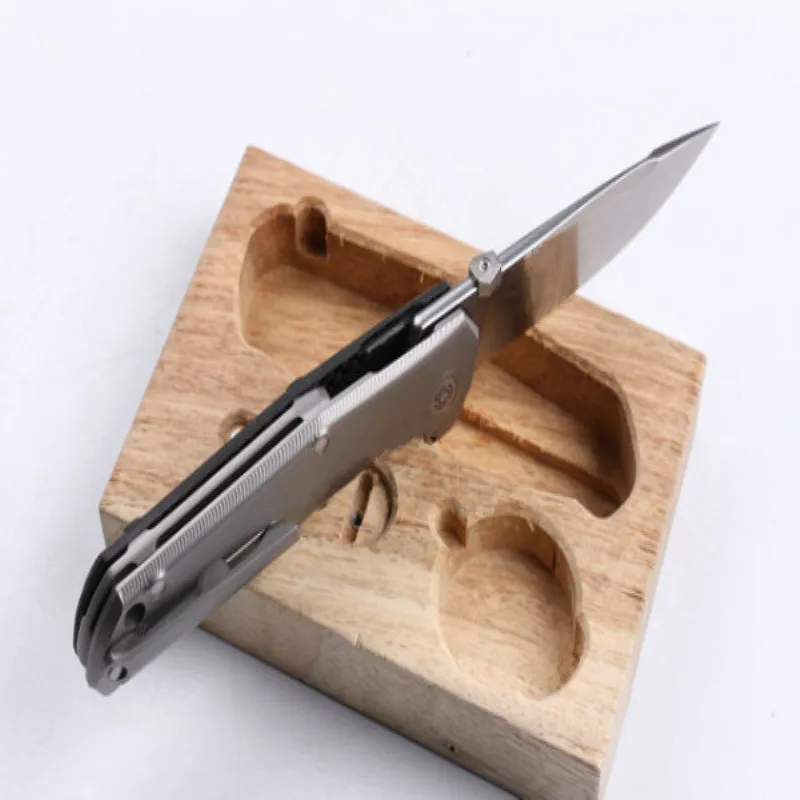 Стальной Лев Складной нож (D2 лезвие) углеродное волокно титановый сплав высокая