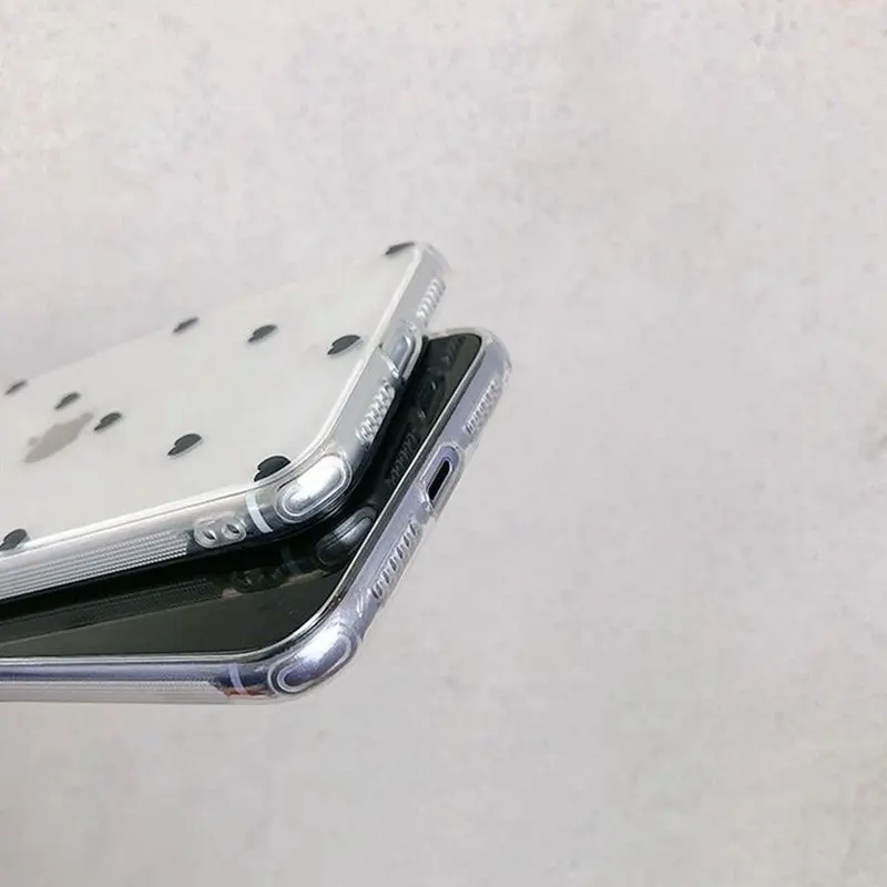 

Transparent Colors Love Heart Phone Case For iPhone 12 mini 11Pro Shockproof X XR XS Max 7 8Plus SE2020 Soft TPU Silicone Cover