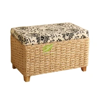 rattan stool storage multi function solid wood frame can sit people rattan wicker furniture environmenl protection bearing 150kg