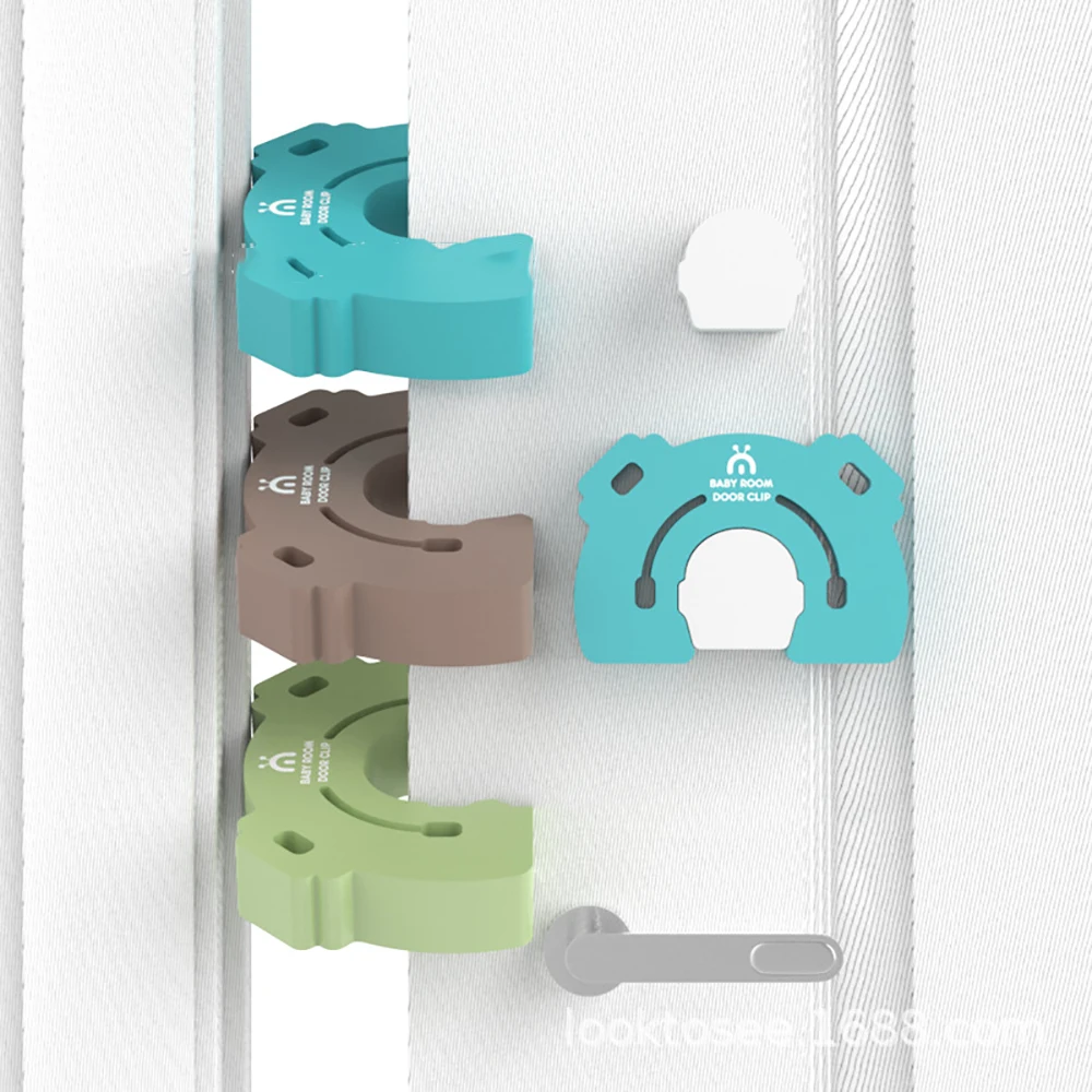 Tope de seguridad para beb&eacute; en forma de U, Protector de dedo para tarjeta de beb&eacute;, abrazadera de beb&eacute;, Tope de puerta de seguridad para ni&ntilde;os-0