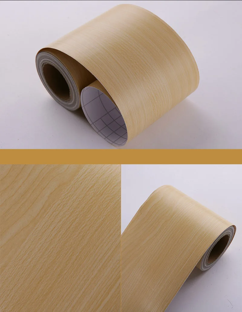 Wood YW DIY самоклеящаяся напольная контактная бумага деревянный стиль окантовочная линия наклейка Водонепроницаемая виниловая линия талии настенная бумага домашний декор - Цвет: Wood YW