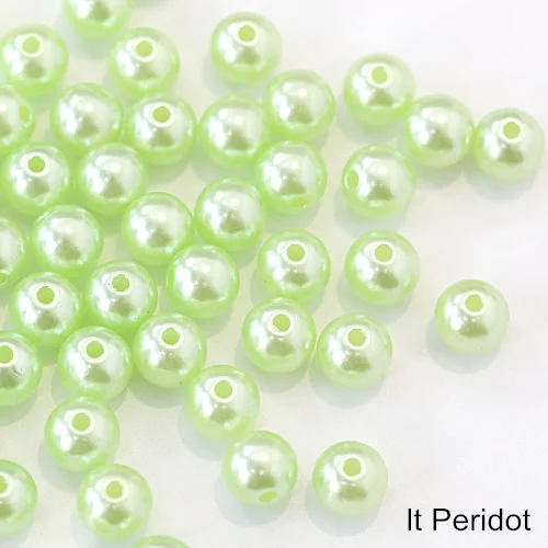 lt-peridot Много цветов ABS имитация жемчуга круглые бусины с дырочками DIY браслет серьги Подвески швейные бусы ожерелье Изготовление ювелирных изделий B3625 - Цвет: lt-peridot