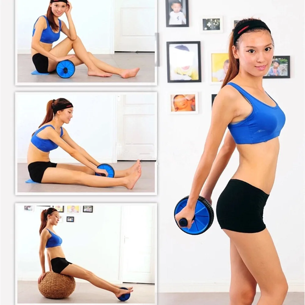 

AB Wheel Roller Abdominal Exercise No Noise Abdominal Wheel Ab Roller with Mat For Arm Waist Leg Exercise Gym Fitness Equipment
