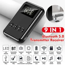 9 IN 1 bluetooth 5.0 Audio Transmitter Receiver Stereo Music Wireless Adapter 3.5mm AUX Jack FM Transmitter for Car TV MP3 PC