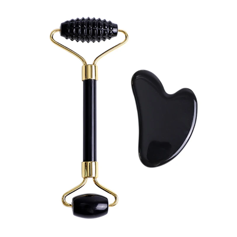 Набор нефритовых роликов из натурального обсидиана массажный инструмент для