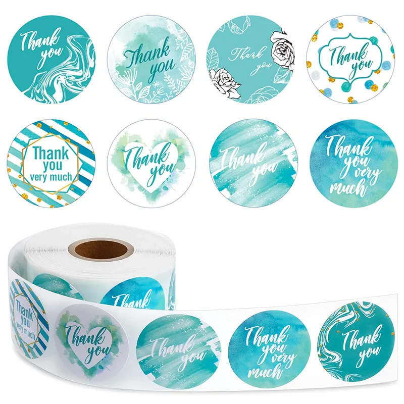 

500Pcs Thank You Stickers Rolls With Flower Sticker Seal For School Classroom Teacher Rewards Children With Gift Stickers