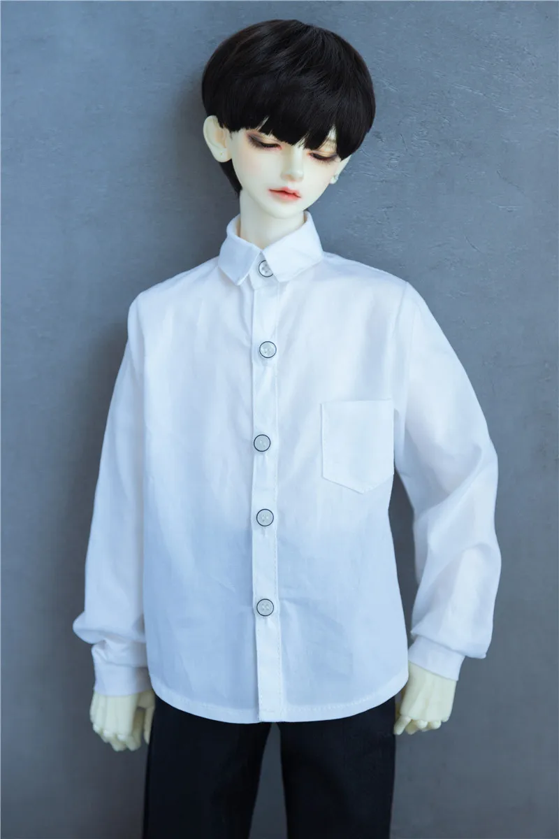 Ropa de muñeca BJD, camisa de cuello alto, color blanco y negro clásico que combina con todo para 1/3 BJD DD SD SD13 SD17 tío doll accsssory