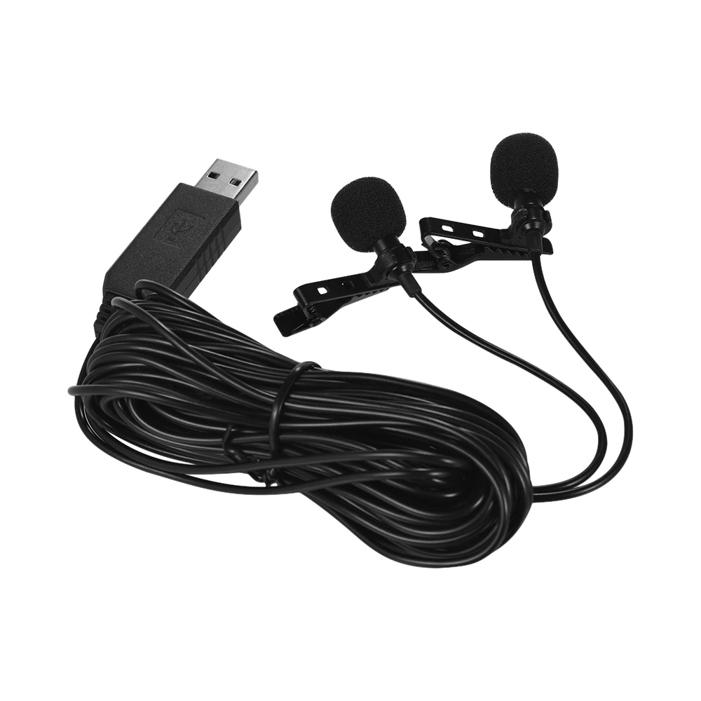 Петличный USB микрофон с двумя головками 6/4 5/1 5 м|Микрофоны| |