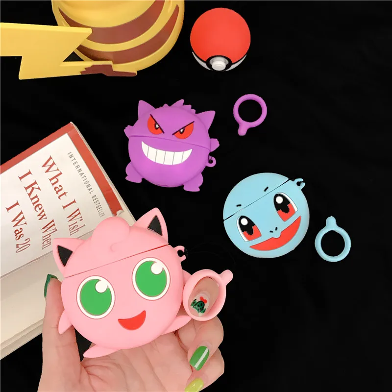 Для Apple Airpods 1 3D Милые Jigglypuff Gengar Squirtle Чехлы для наушников 2 прекрасный мультфильм