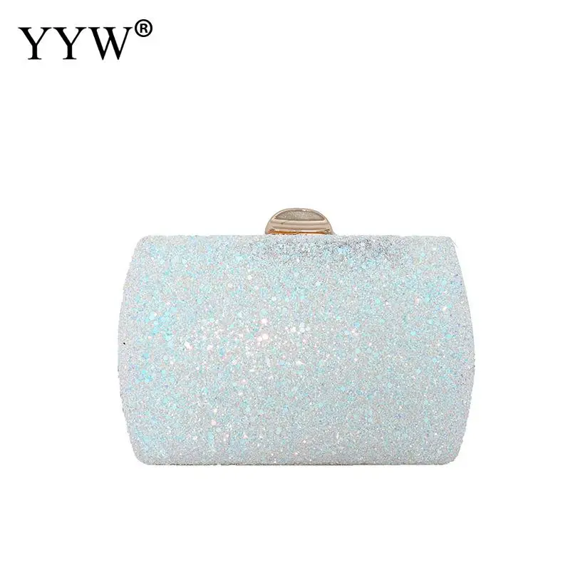 Женская Блестящая вечерняя сумочка Свадебный черно белый клатч с цепочкой мини