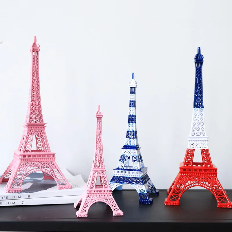 

Украшения в европейском стиле с цветной Эйфелевой башней, трехцветные украшения для гостиной, украшение для винного шкафа, спальни, рабочег...