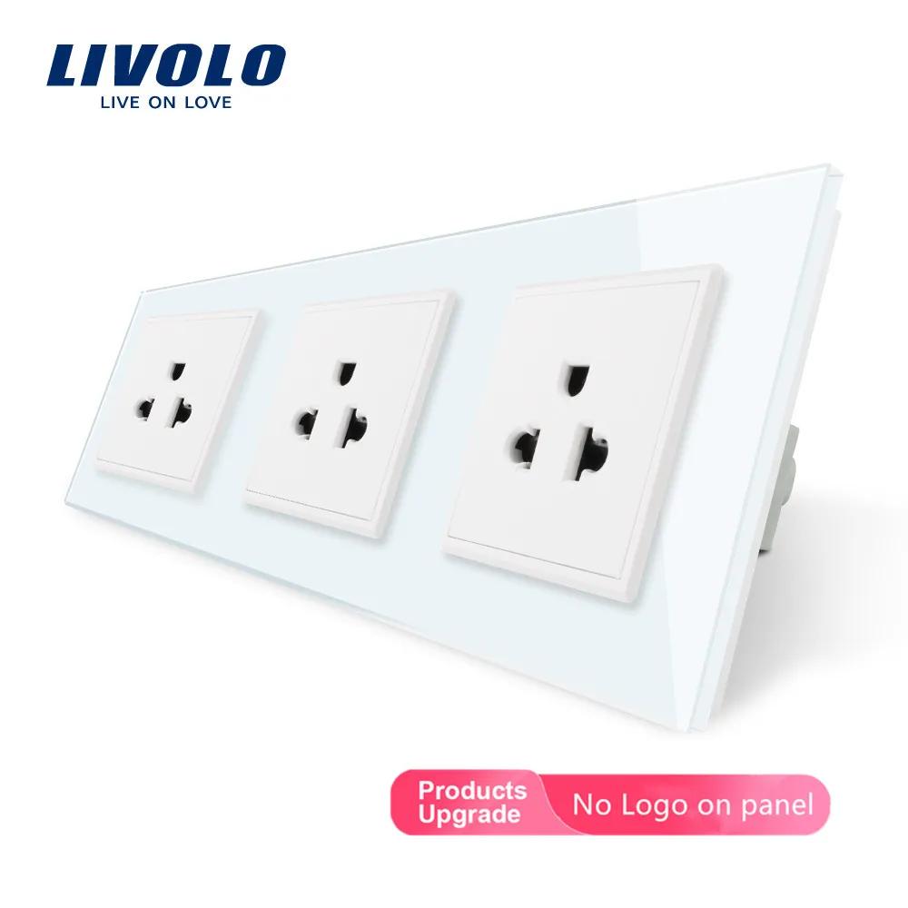 Livolo Новый стандарт США розетка питания Белый/Черный Кристалл Стекло 16А | Отзывы и видеообзор