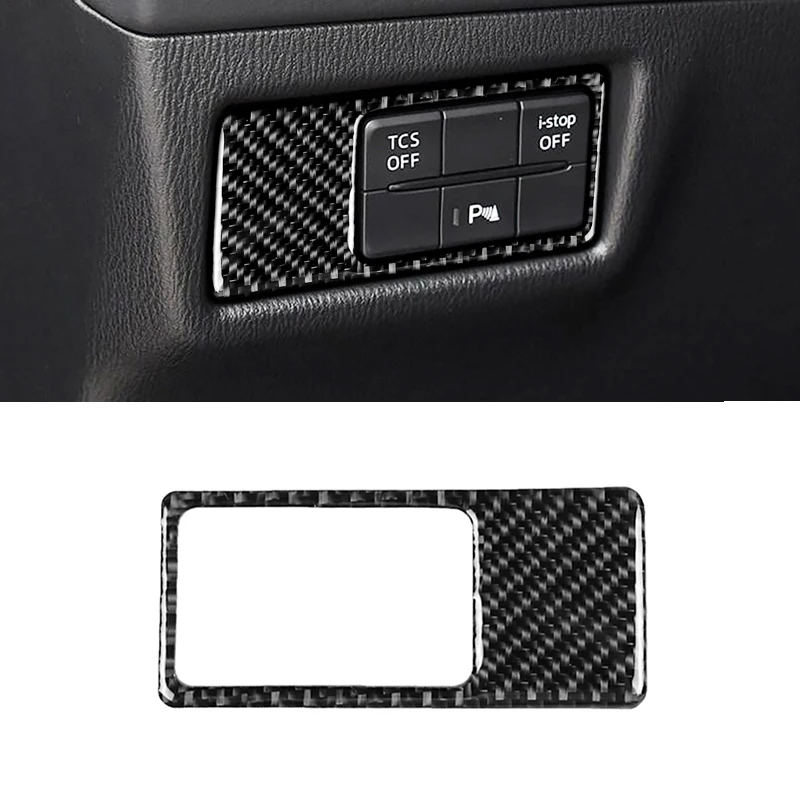 

For Mazda CX-5 CX5 2017 2018 ONLY LHD Carbon Fiber Car Headlight Switch Panel Cover Decor Trim