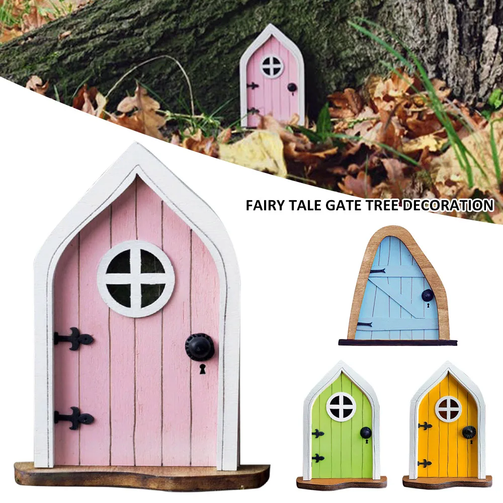 

Cute Miniature Fairy Gnome Window Door Figurines Elf Home Yard Art Garden Sculpture Statues Decor Tree Sculpture Window Door
