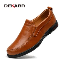 dekabr genuine leather mens loafers luxury men casual shoes fashion driving shoes breathable slip on moccasins size 3747