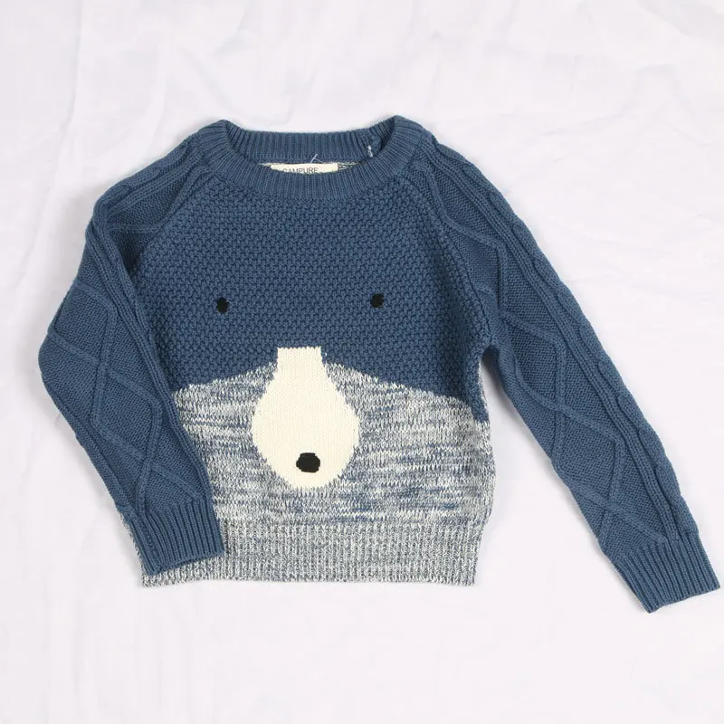 

Kids Cartoon Sweaters 2021 New Arrival Cotton Knitted Pullovers Boys Cartoon Sweaters Twisted Bear Jacquard Pullovers For 18M-6Y