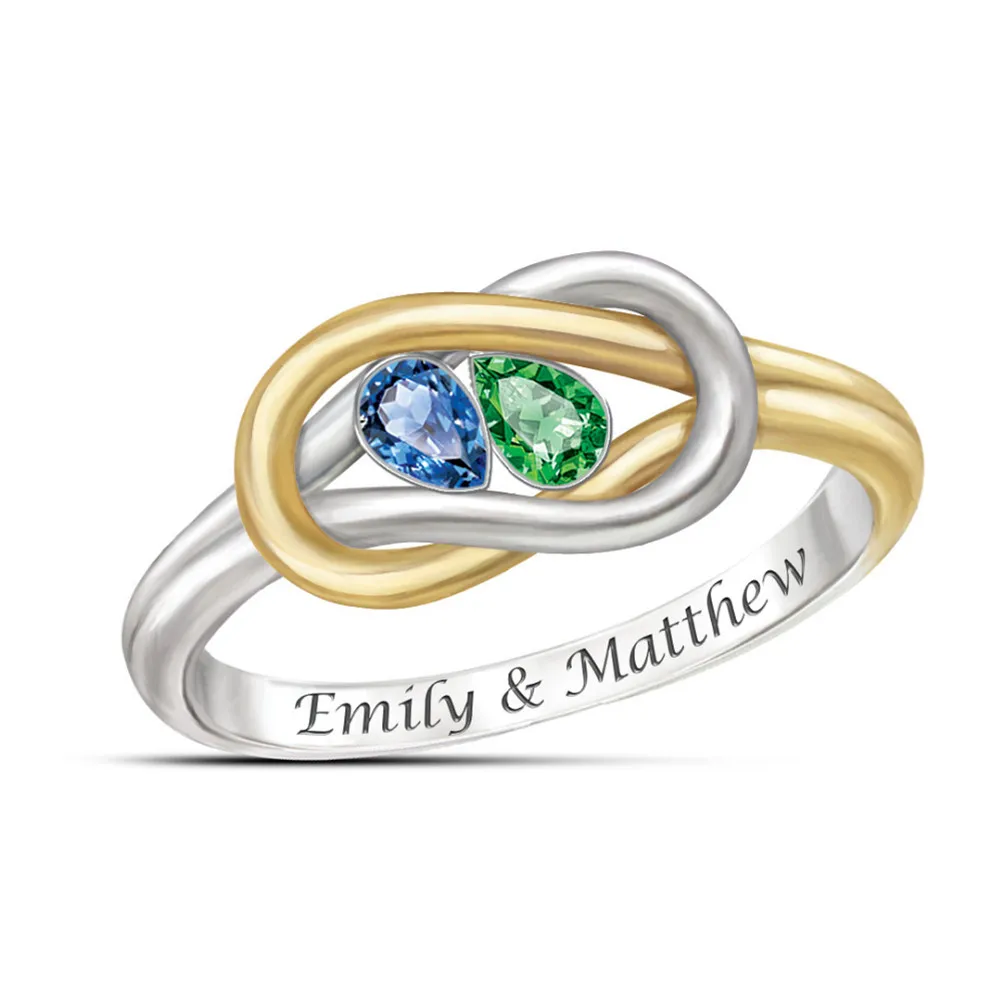 

Exquisite Fashion Blue and Green Water Drop Zircon Ring Suitable for Ladies Engagement Jewelry Mother's Day Gift Wholesale