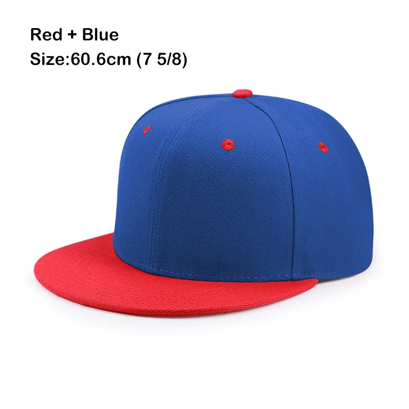 Red and blue 60.6CM Wuaumx Лето Бейсбол Кепки для Для мужчин плоские края 5 Planas хип-хоп шляпа Для женщин установлены Размеры Кости Snapback Кепки кепка с прямым козырьком кепки для мальчиков кепки для девочек бейсболка мужская летняя - Цвет: Red and blue 60.6CM